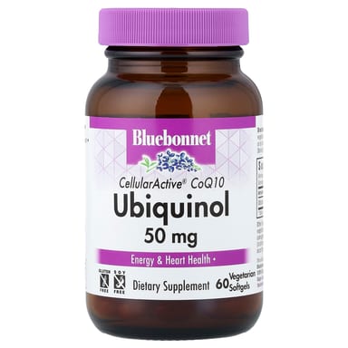 Коэнзим Q10 убихинол Bluebonnet Nutrition CellularActive®, 50 мг, 60 мягких капсул