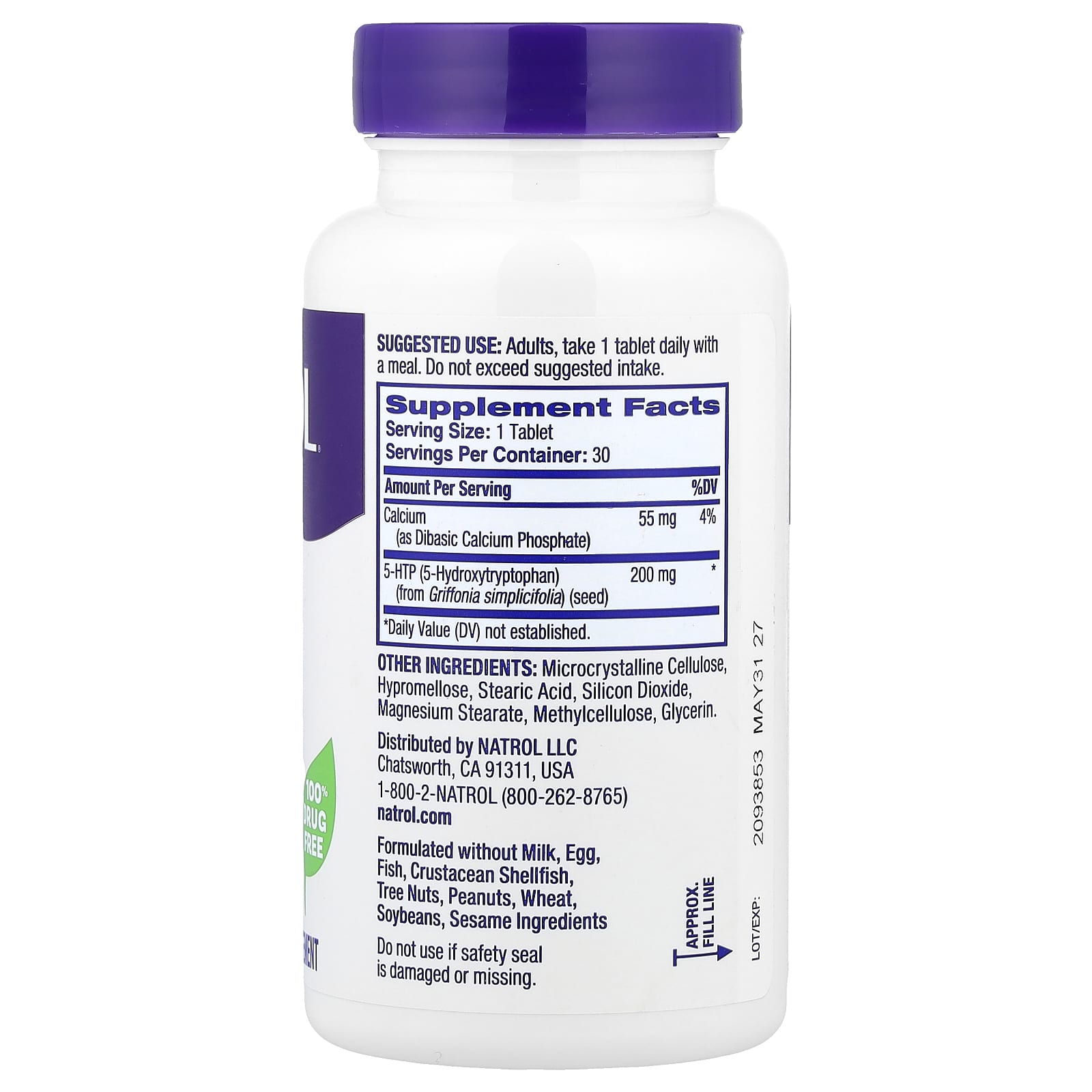 5-HTP Natrol 5-HTP Time Release, 30 таблеток — фото 2