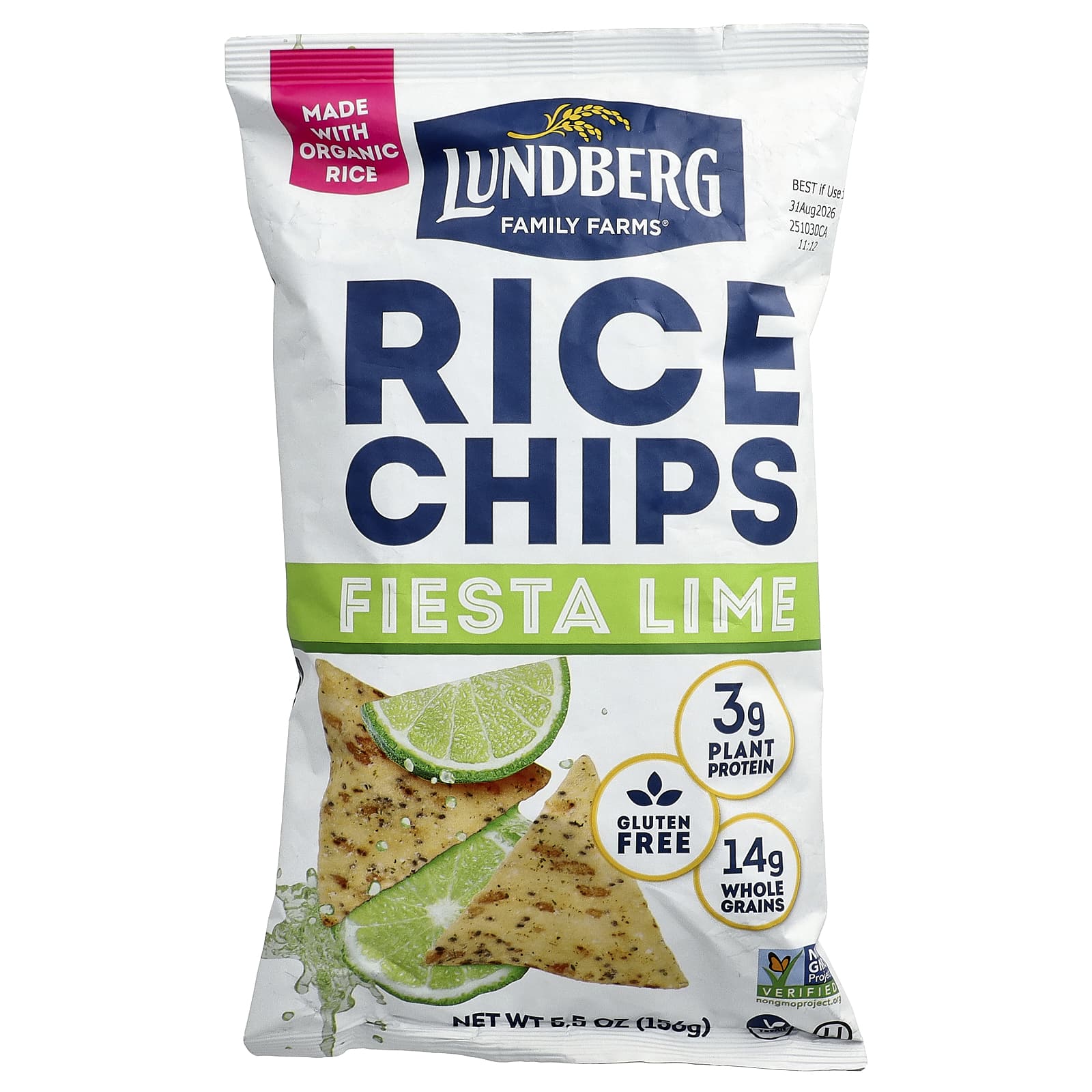 Чипсы Lundberg Rice Fiesta Lime, 156 г
