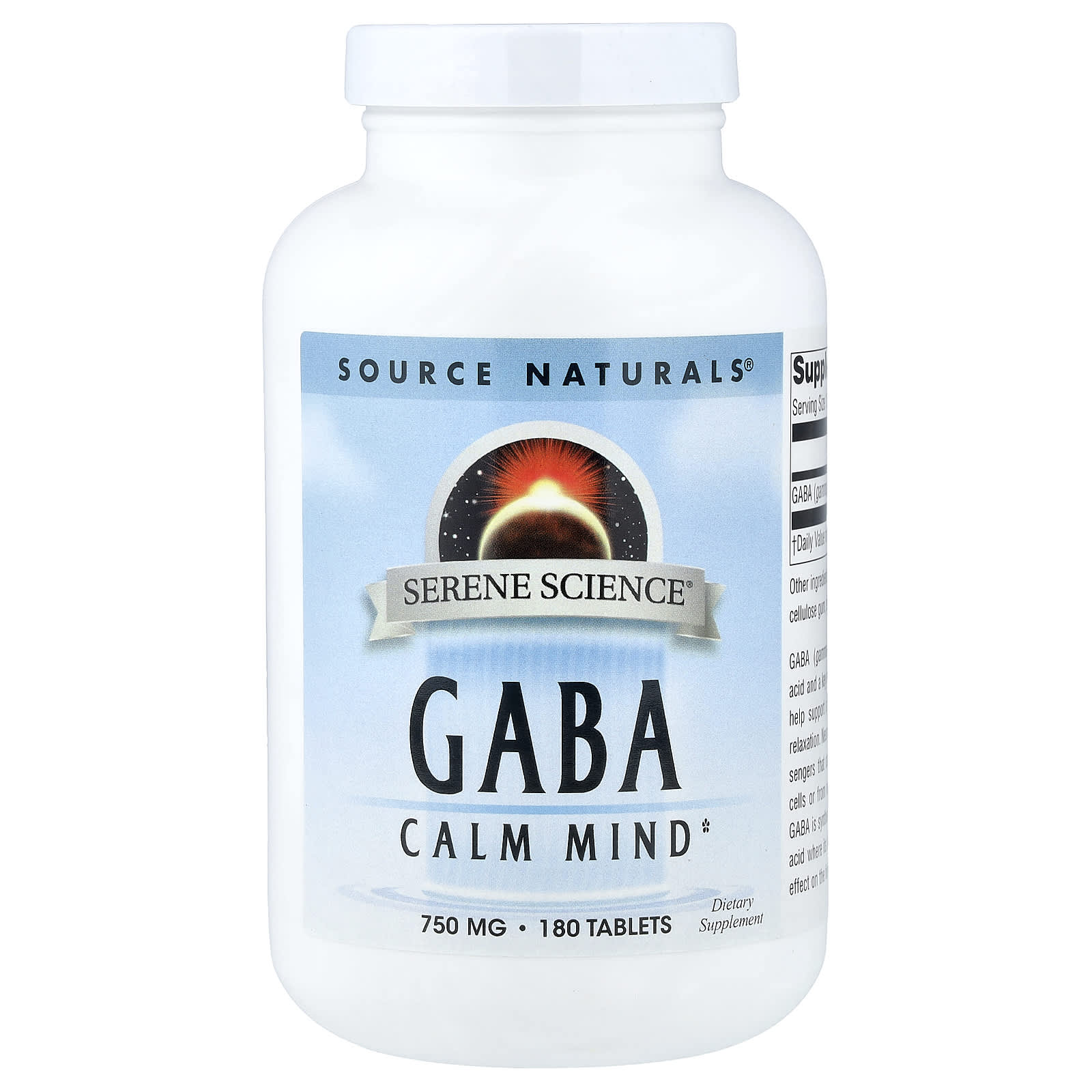 ГАМК Source Naturals Serene Science®, 750 мг, 180 таблеток