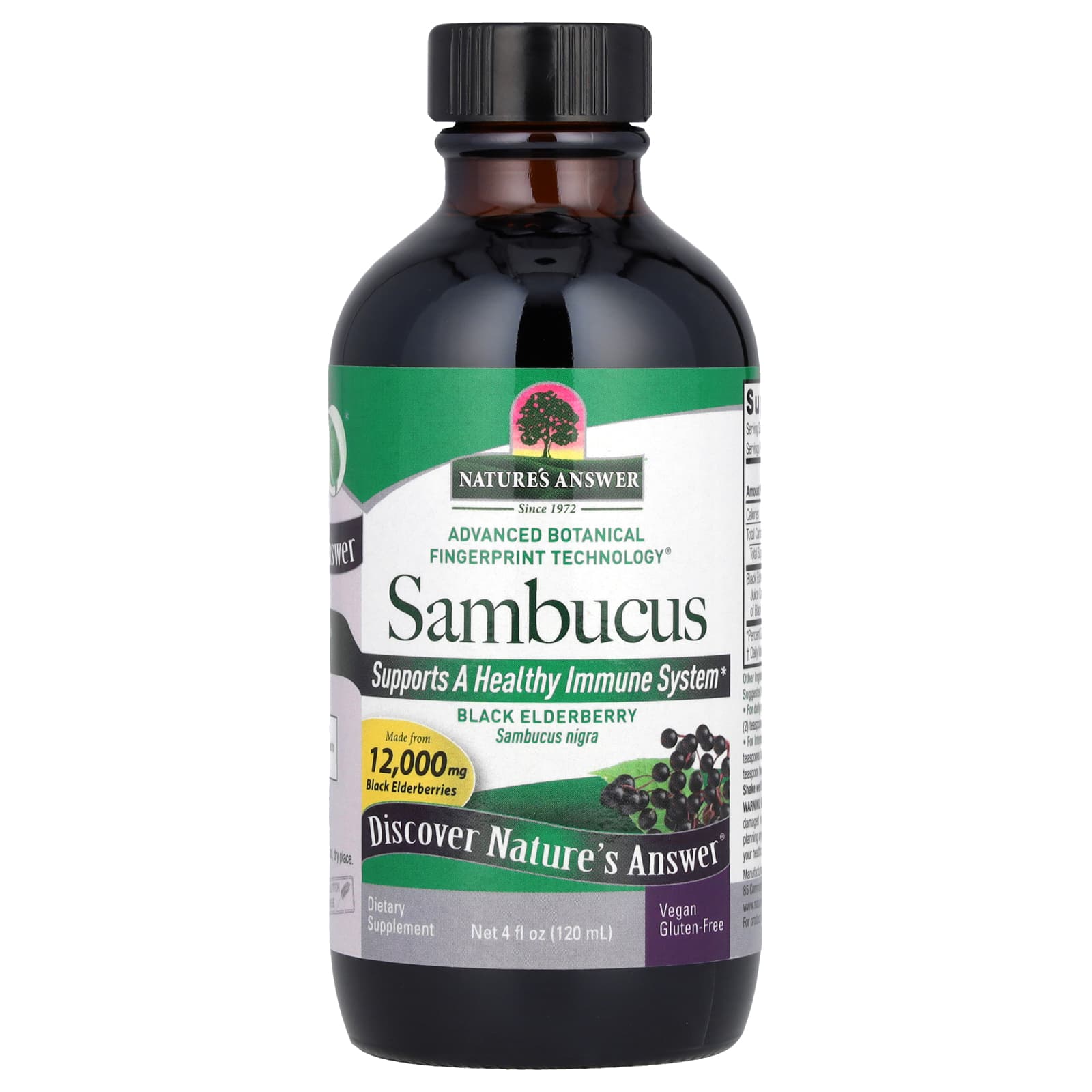 Бузина Nature's Answer Sambucus, вкус Black Elderberry, 2500 мг, 120 мл