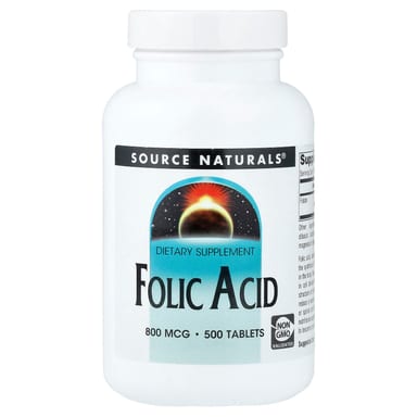Фолиевая кислота Source Naturals, 800 мкг, 500 таблеток