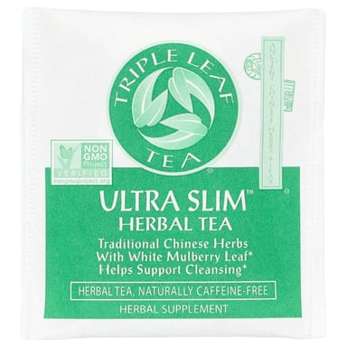 Травяной чай Triple Leaf Tea Ultra Slim 20 Tea Bags, без кофеина, вкус With White Mulberry Leaf, 33 г, чайные пакетики