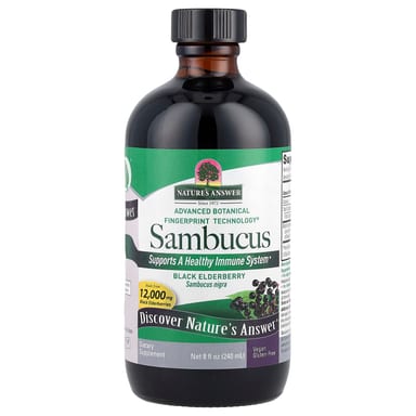 Бузина Nature's Answer Sambucus, вкус Black Elderberry, 2500 мг, 240 мл