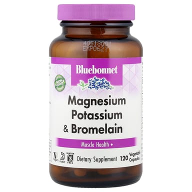 Бромелайн Bluebonnet Nutrition Magnesium Potassium &, 120 растительных капсул