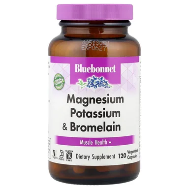 Фото товара: Бромелайн Bluebonnet Nutrition Magnesium Potassium &, 120 растительных капсул