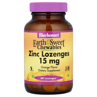 Цинк Bluebonnet Nutrition EarthSweet® Chewables, вкус Orange, 60 пастилок