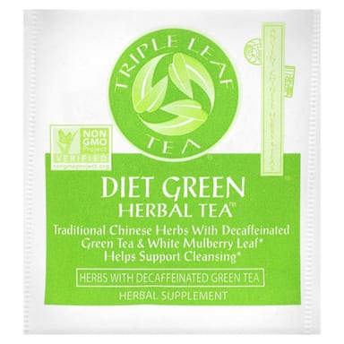 Травяной чай Triple Leaf Tea Diet Green 20 Tea Bags, оттенок Decaffeinated, 33 г, чайные пакетики