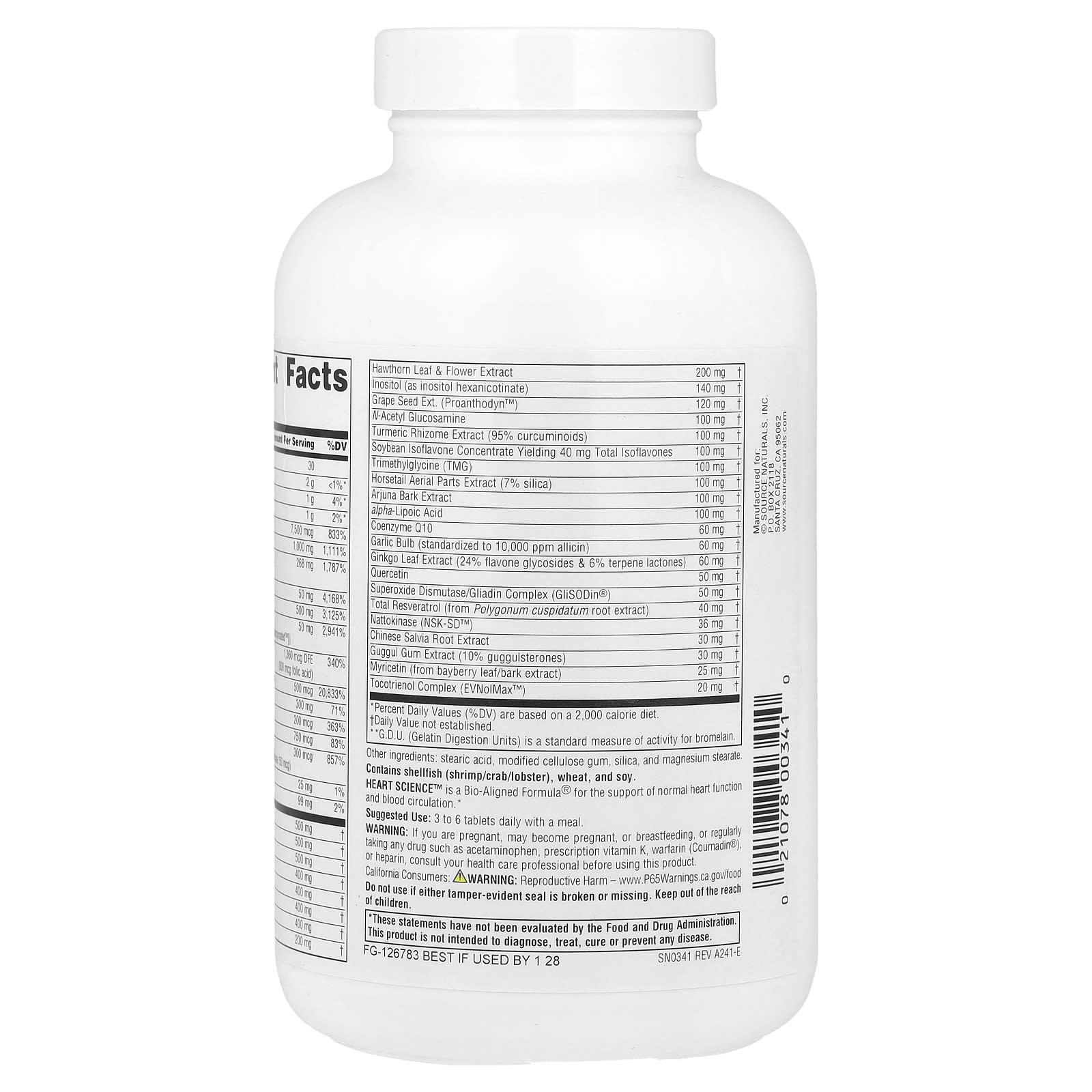 Комплекс Source Naturals HeartScience™ Multi-Nutrient, 120 таблеток — фото 2