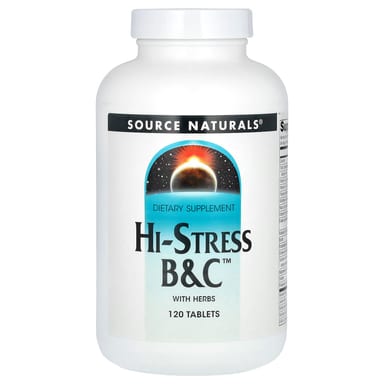 Комплекс витаминов B и C с травами Hi-Stress Source Naturals, 120 таблеток