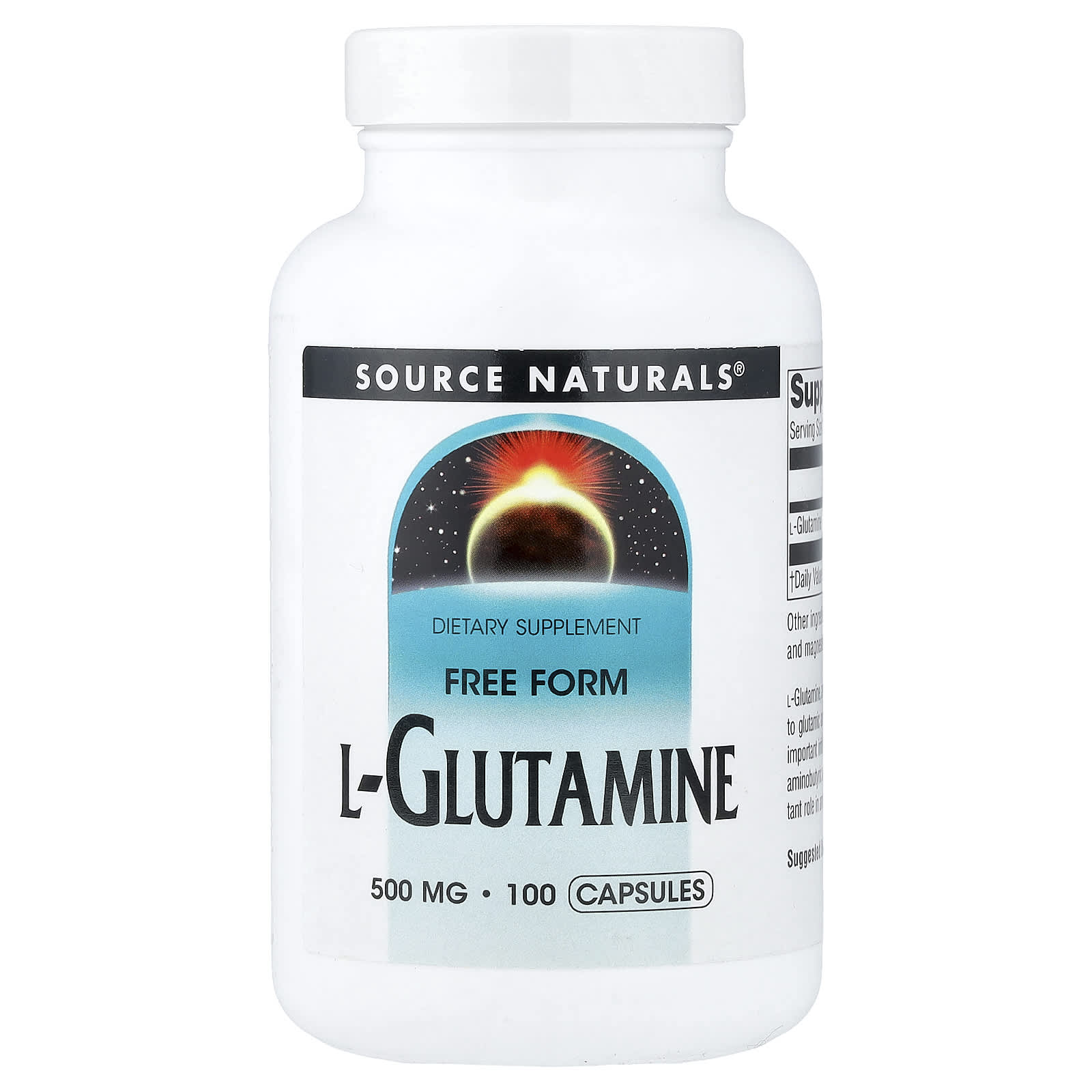 L-глютамин Source Naturals L-Glutamine, 500 мг, 100 капсул