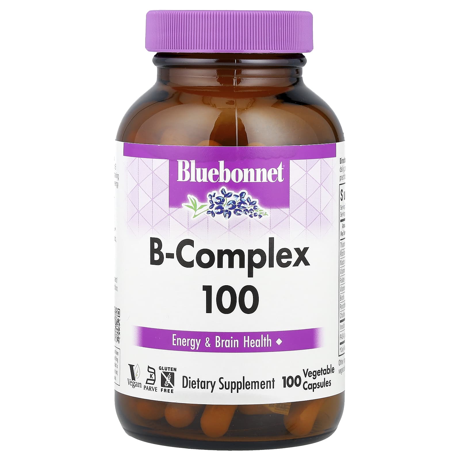 Комплекс витаминов B Bluebonnet Nutrition B-Complex 100, 100 растительных капсул