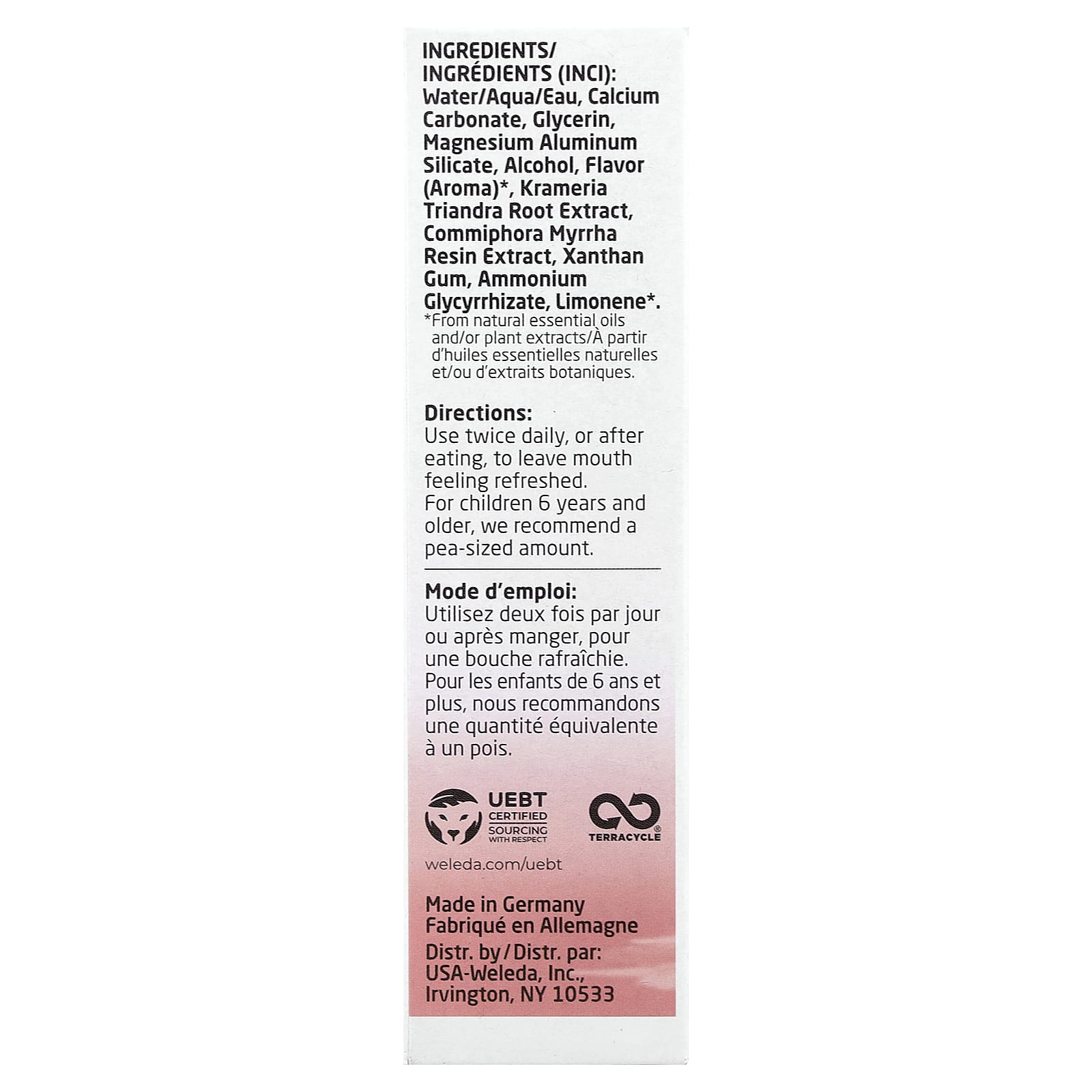 Зубная паста Weleda Oral Care Ratanhia, оттенок Peppermint, 75 мл — фото 2