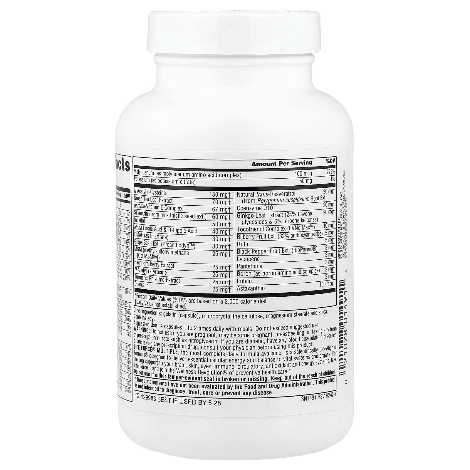 Железо Source Naturals Life Force® Multiple No, 120 капсул — фото 2