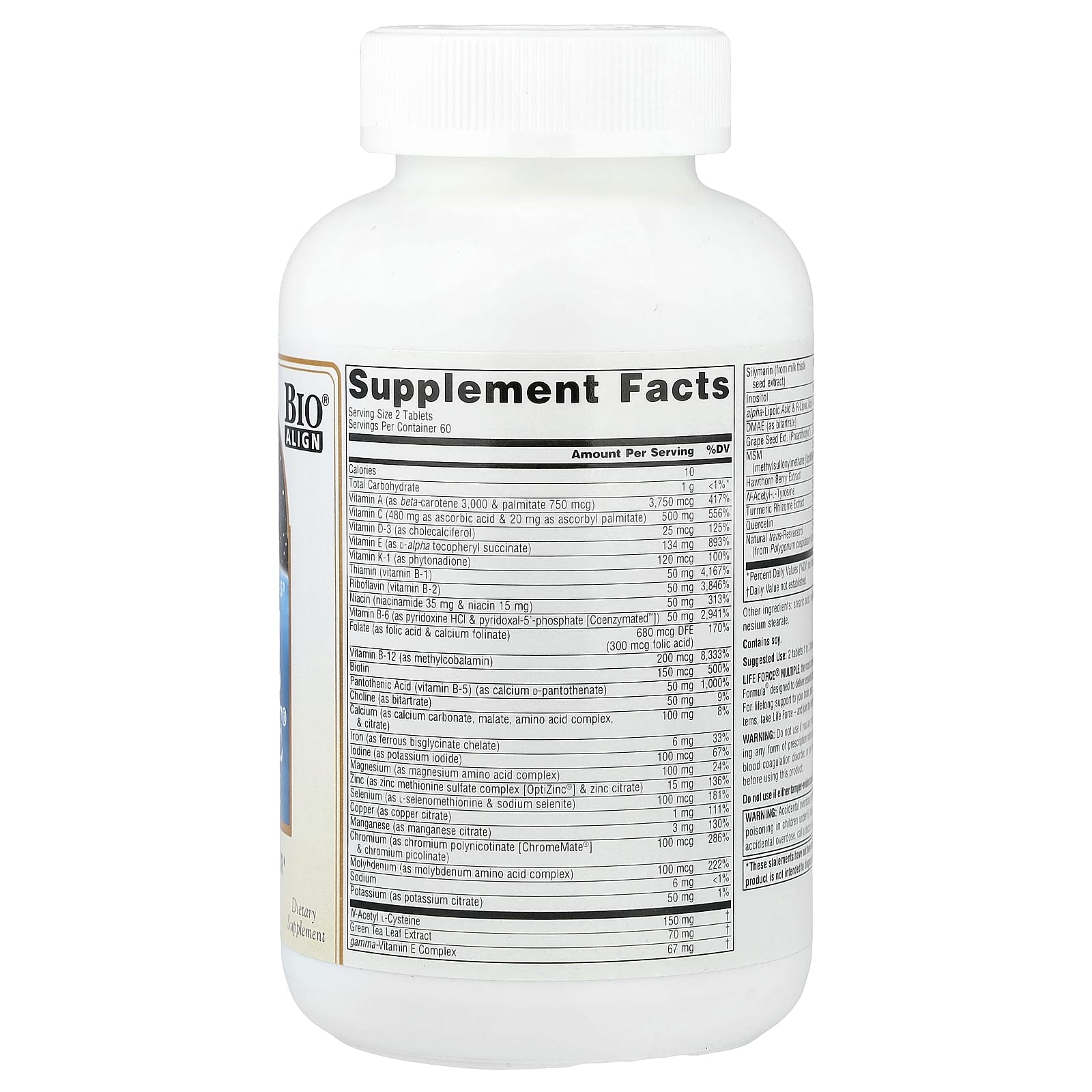 Мультивитаминный комплекс Life Force Source Naturals Life Force® Multiple, 120 таблеток — фото 3