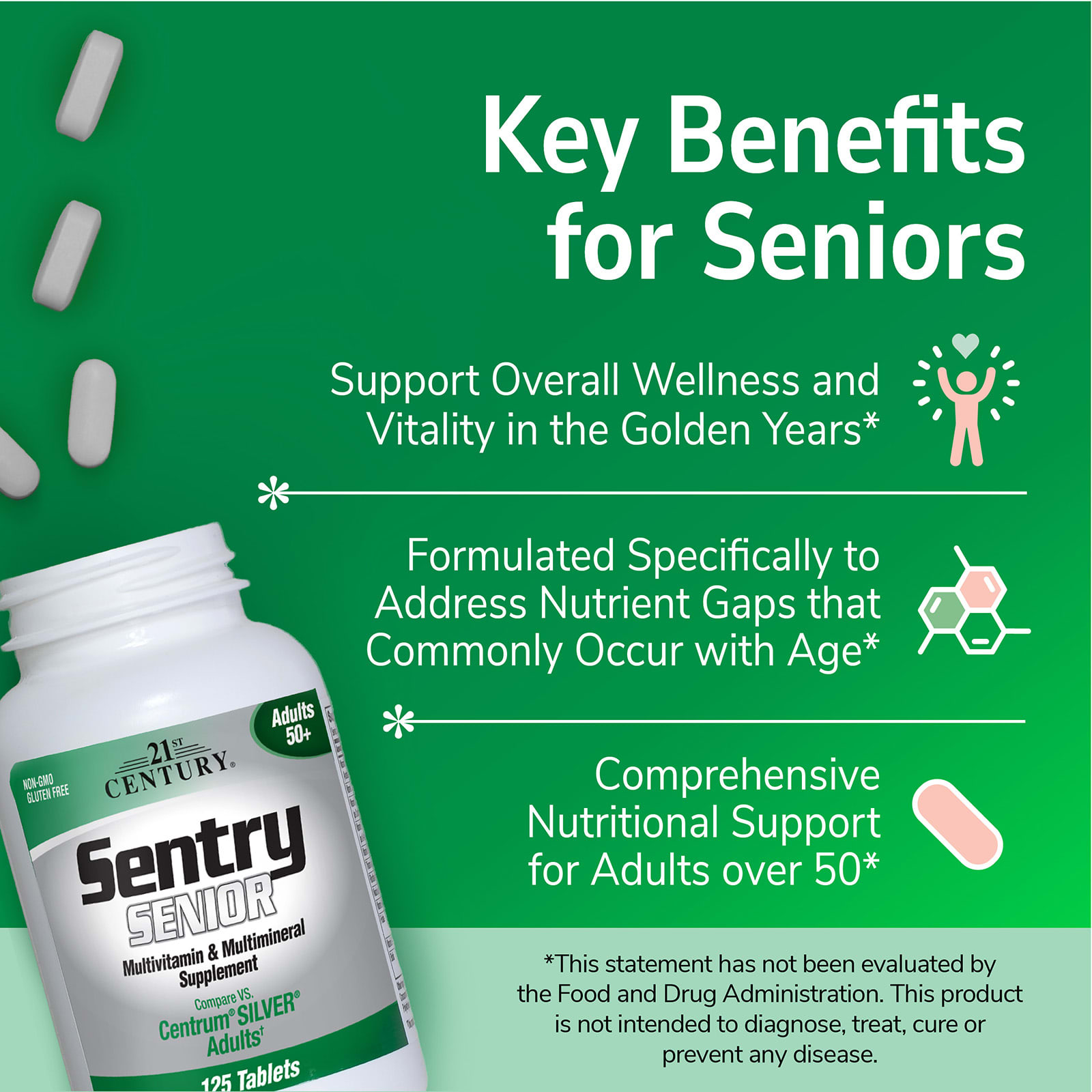 Мультивитамины 21st Century Sentry Senior & Multimineral Supplement Adults 50+, 265 таблеток — фото 5