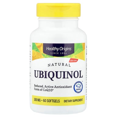 Убихинол Healthy Origins Natural, 100 мг, 60 мягких капсул