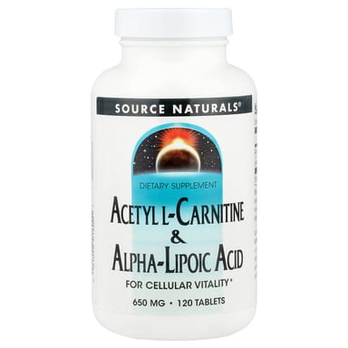 Ацетил-L-карнитин Source Naturals Acetyl L-Carnitine & Alpha-Lipoic Acid, 120 таблеток