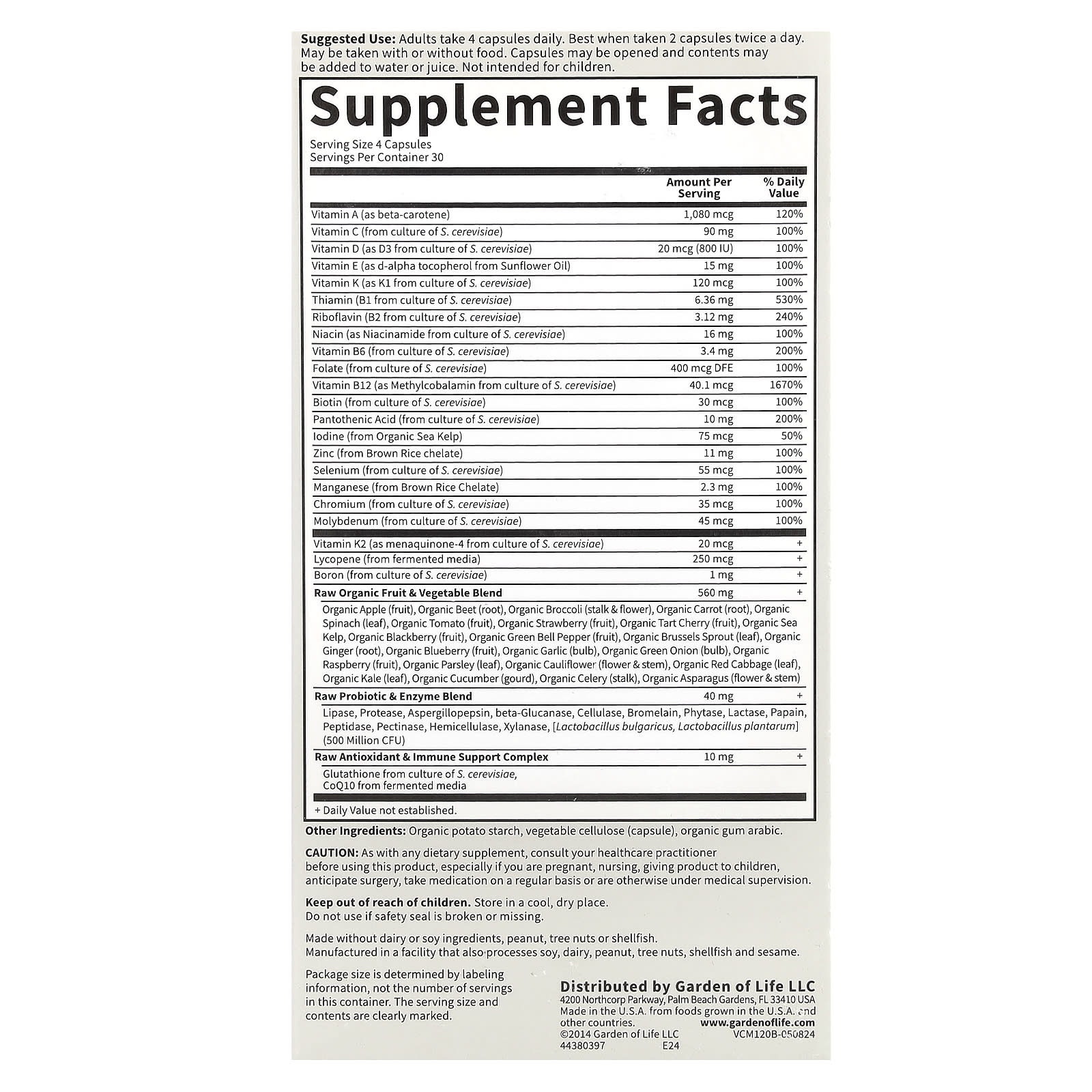 Мультивитамины Garden of Life Vitamin Code® Whole Food for Men, 120 растительных капсул — фото 3