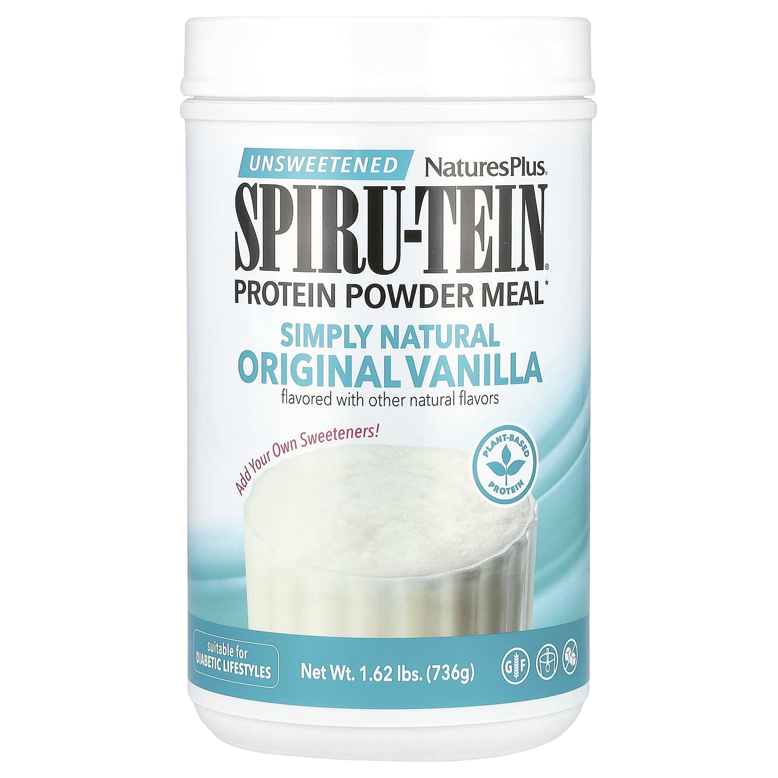 Протеиновый порошок NaturesPlus Spiru-Tein® Meal Unsweetened, вкус Vanilla, 736 г