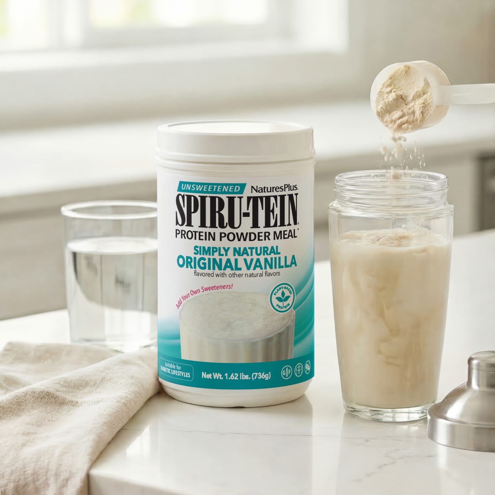 Протеиновый порошок NaturesPlus Spiru-Tein® Meal Unsweetened, вкус Vanilla, 736 г — фото 6