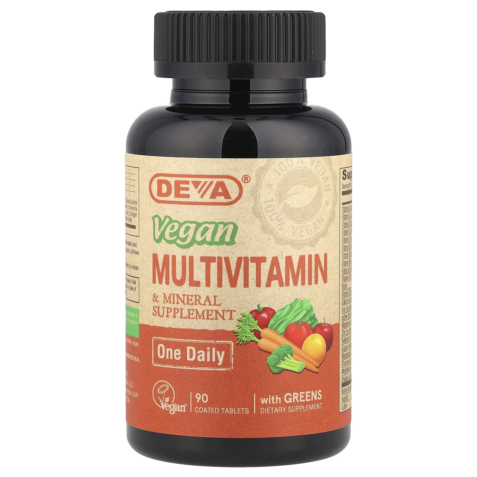 Мультивитаминно-минеральный комплекс Deva Vegan Supplement One Daily 90 Coated Tablets, таблетки