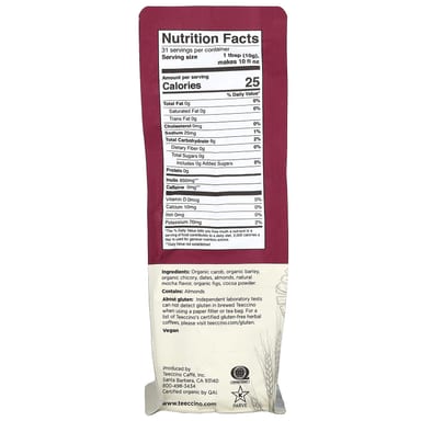 Кофе Teeccino Chicory Herbal Medium Roast, без кофеина, оттенок Mocha, 312 г