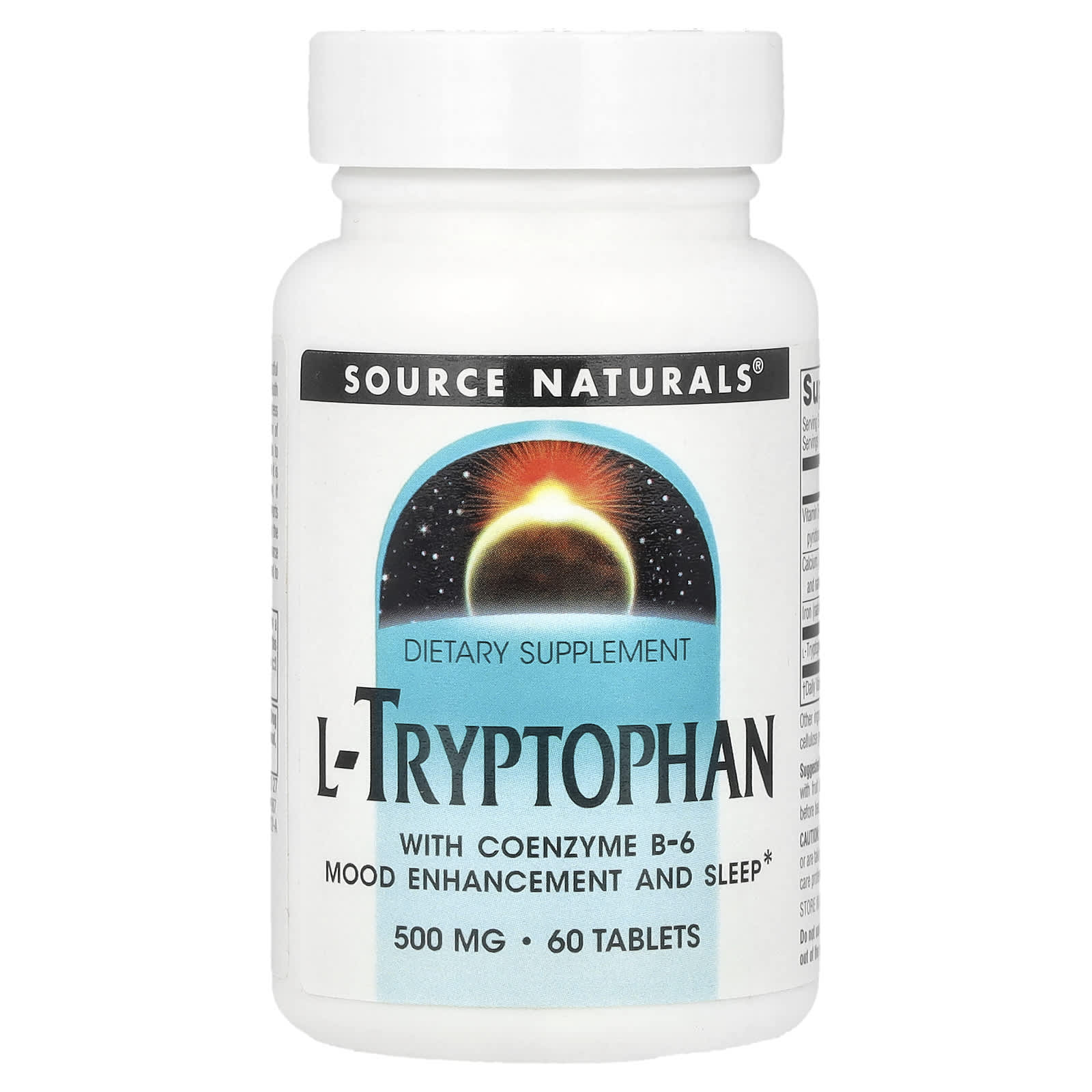 L-триптофан Source Naturals L-Tryptophan with Coenzyme B-6, 60 таблеток