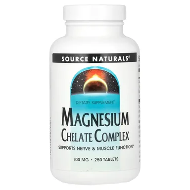 Фото товара: Магний Source Naturals Chelate Complex, 100 мг, 250 таблеток