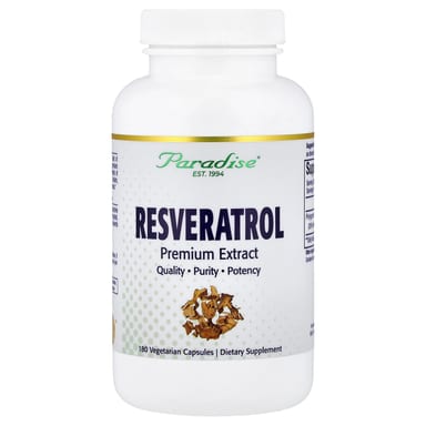 Ресвератрол Paradise Herbs Premium Extract, 100 мг, 180 растительных капсул