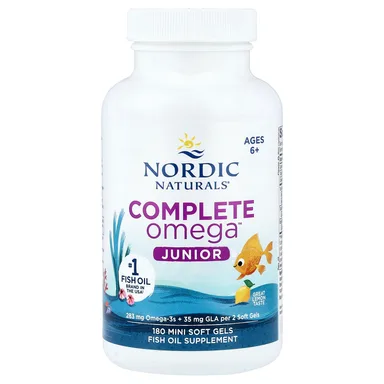 Фото товара: Омега-комплекс Nordic Naturals Junior, вкус «лимон», для детей от 6 лет, 180 мягких капсул