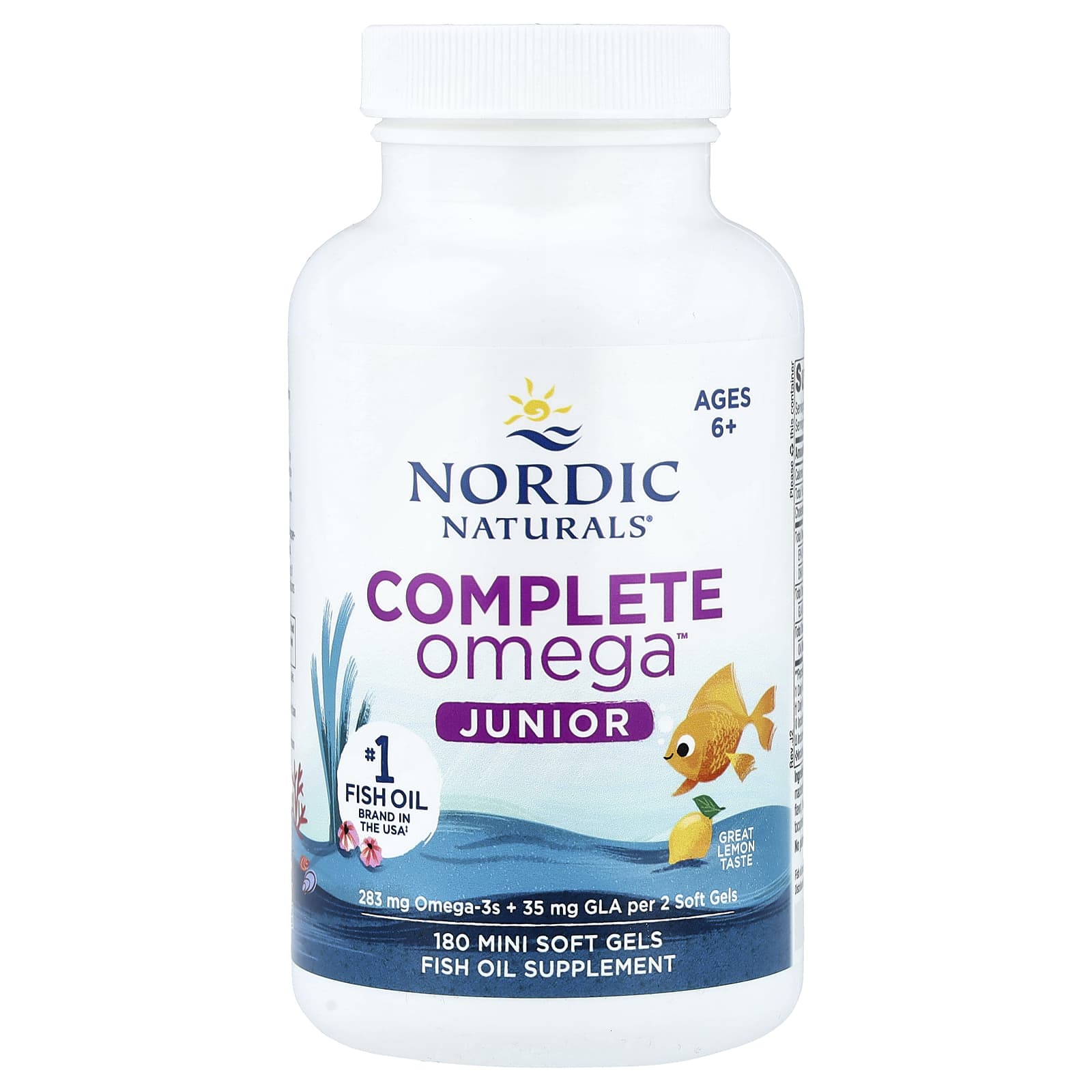 Омега-комплекс Nordic Naturals Junior, вкус Lemon, для детей от 6 лет, 180 мягких капсул — фото 3