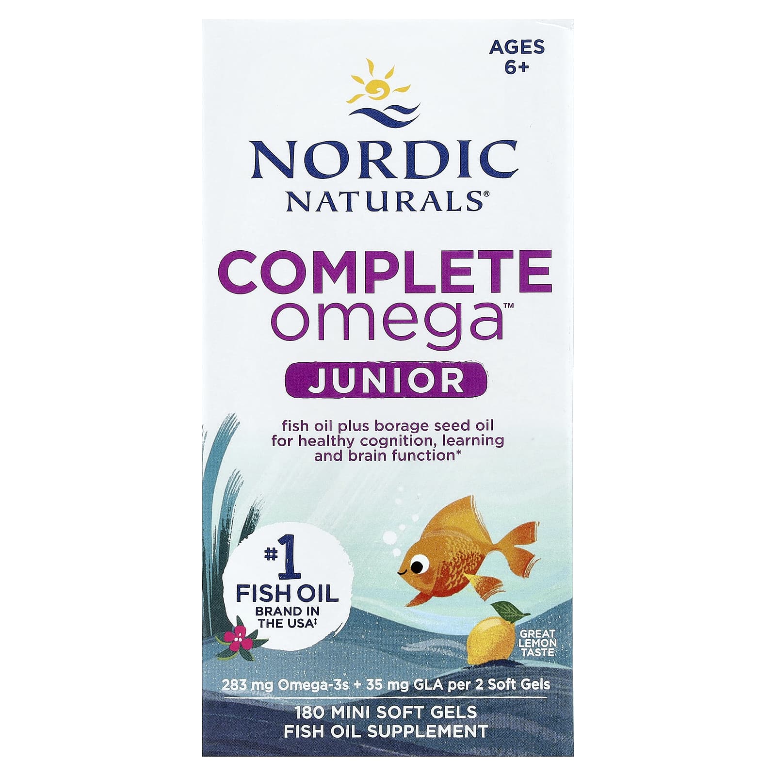 Омега-комплекс Nordic Naturals Junior, вкус Lemon, для детей от 6 лет, 180 мягких капсул — фото 4