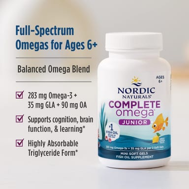 Омега-комплекс Nordic Naturals Junior, вкус Lemon, для детей от 6 лет, 180 мягких капсул