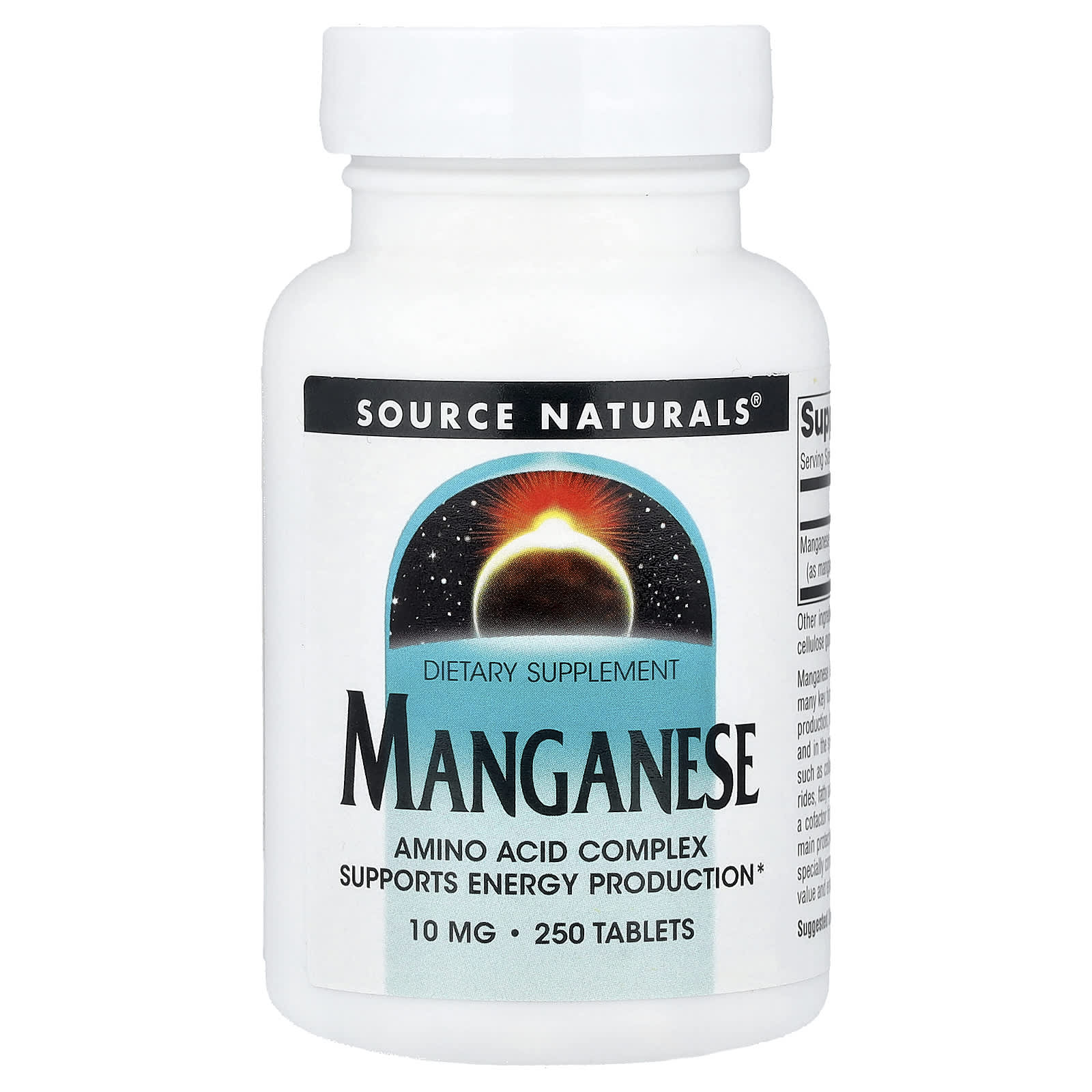 Марганец Source Naturals, 10 мг, 250 таблеток