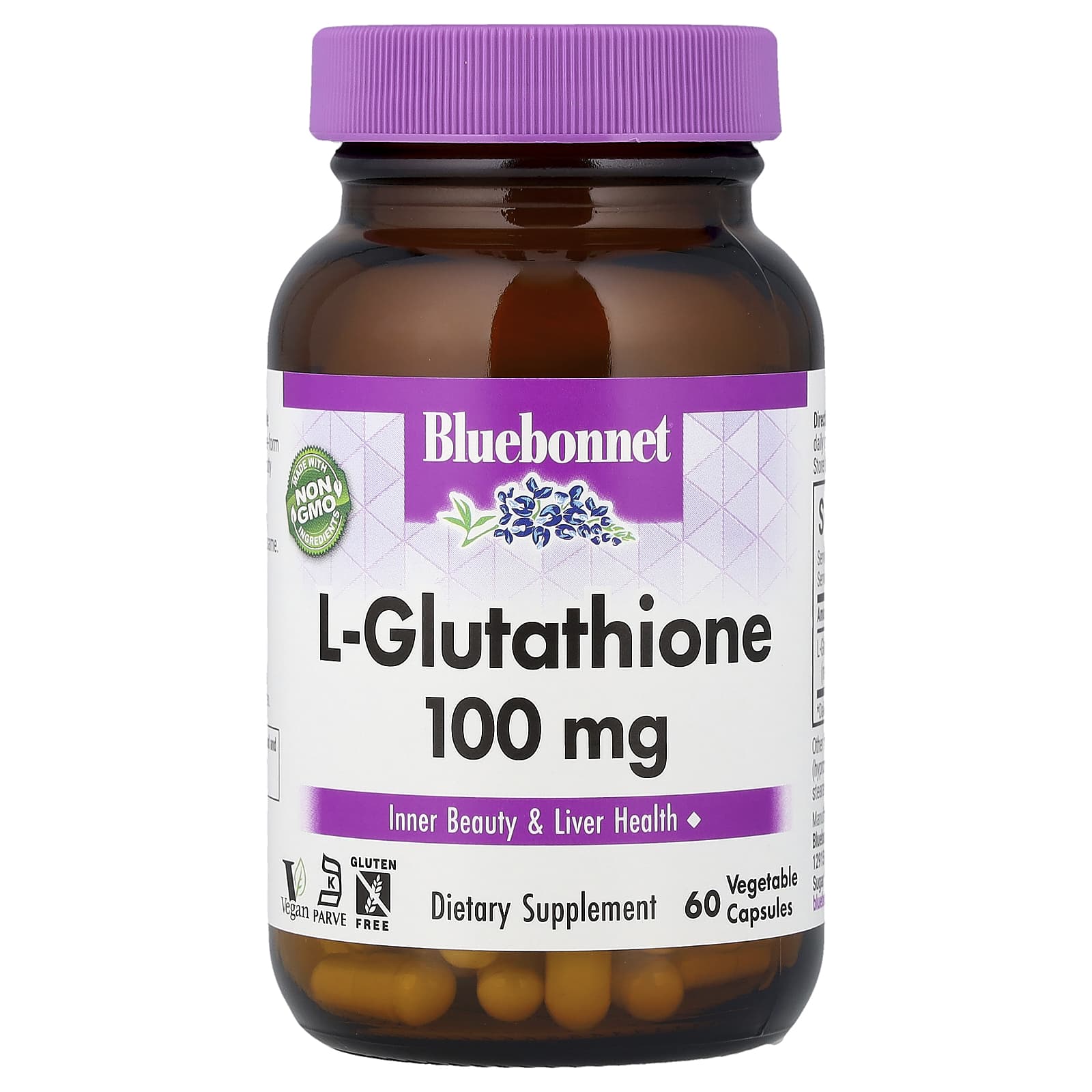 Глутатион Bluebonnet Nutrition L-, 100 мг, 60 растительных капсул