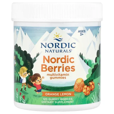 Фото товара: Мультивитамины Nordic Naturals Nordic Berries Gummies Orange Lemon 120 Gummy Berries, для детей от 3 лет, жевательные пастилки