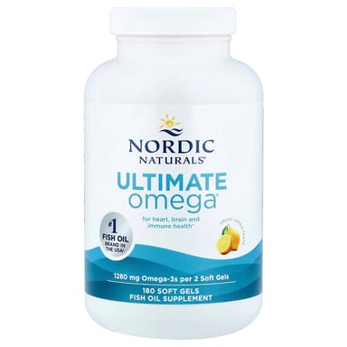 Омега-3 Ultimate Omega Nordic Naturals®, вкус Great Lemon, 640 мг, 180 мягких капсул