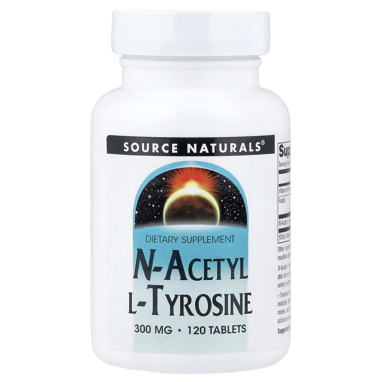 L-тирозин Source Naturals N-Acetyl L-Tyrosine, 300 мг, 120 таблеток