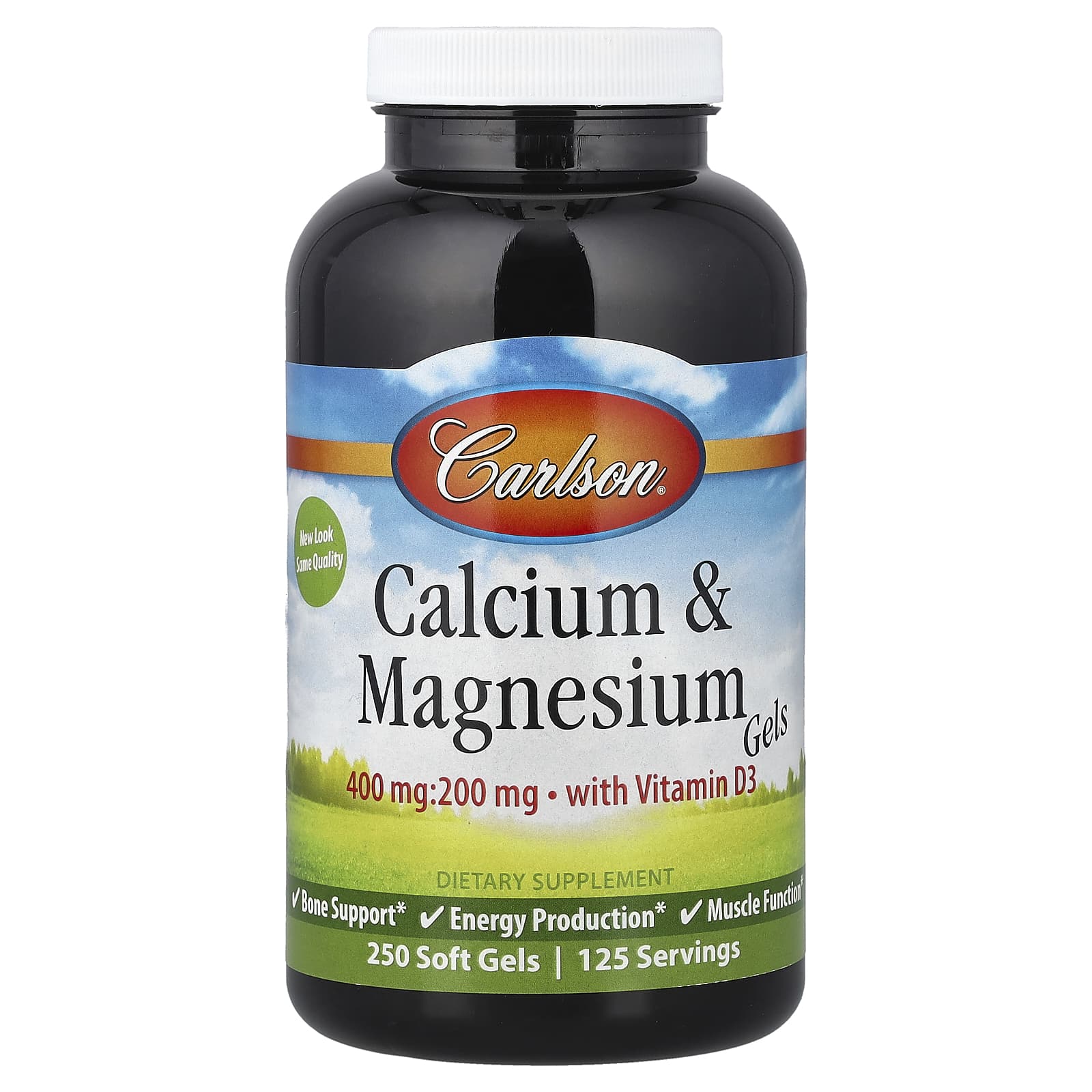 Витамин D3 Carlson Calcium & Magnesium Gels, 250 мягких капсул