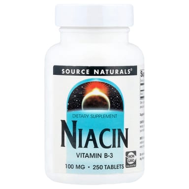 Ниацин Source Naturals, 100 мг, 250 таблеток