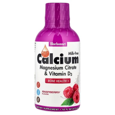 Магний цитрат Bluebonnet Nutrition Liquid Calcium & Vitamin D3, вкус Raspberry, 473 мл, жидкая форма