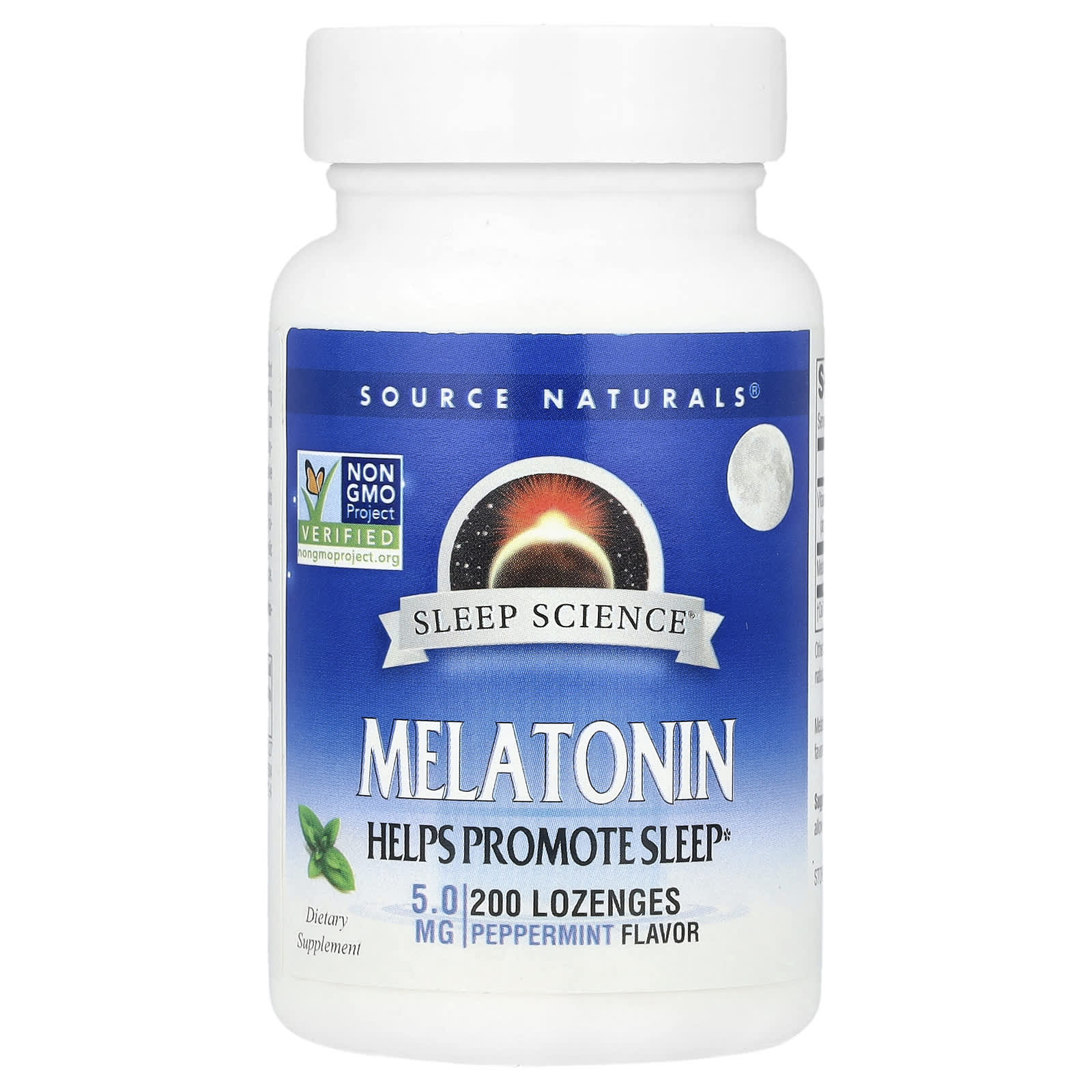 Мелатонин Source Naturals, оттенок Peppermint, 5 мг, 200 пастилок