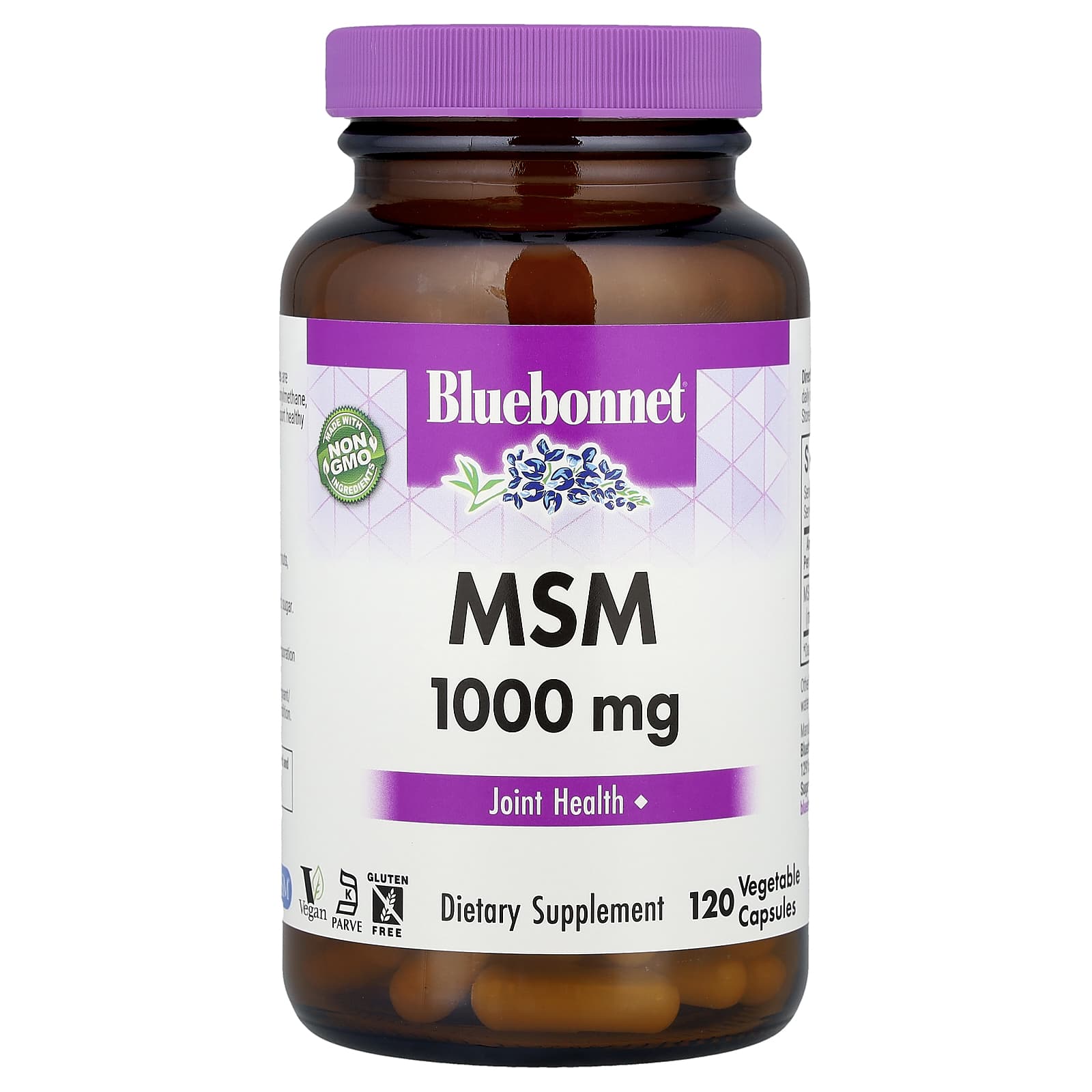 МСМ Bluebonnet Nutrition, 1000 мг, 120 растительных капсул