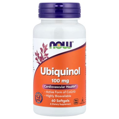 Убихинол NOW Foods, 100 мг, 60 мягких капсул
