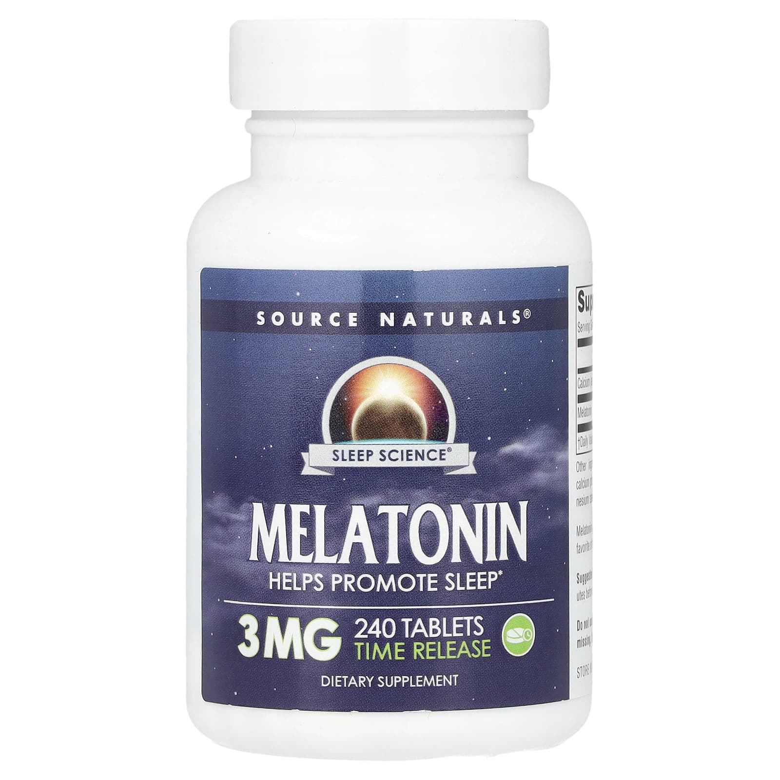 Мелатонин Source Naturals Timed Release, 3 мг, 240 таблеток