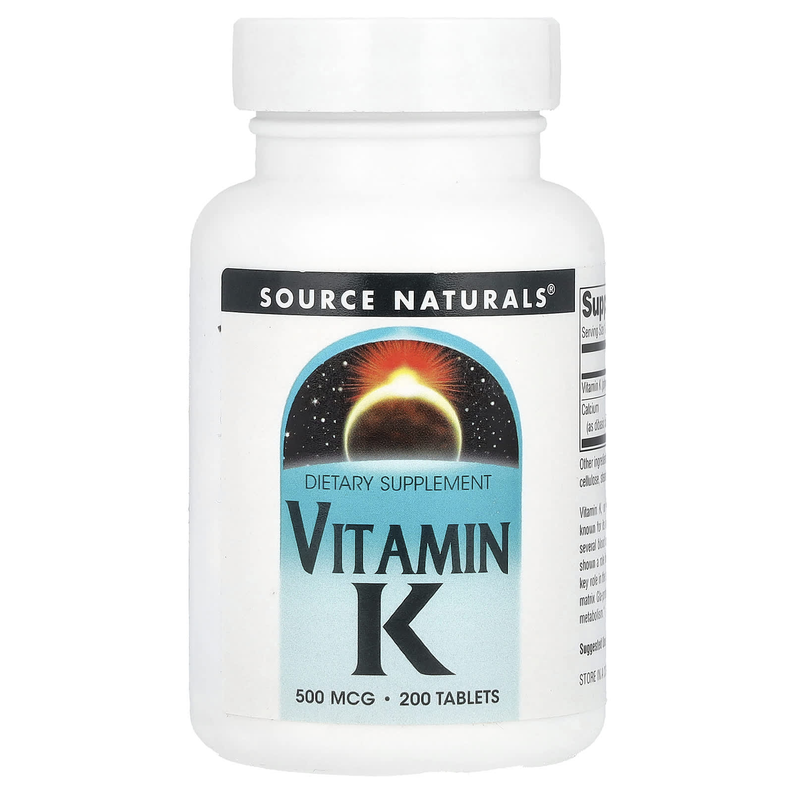Витамин K Source Naturals, 500 мкг, 200 таблеток