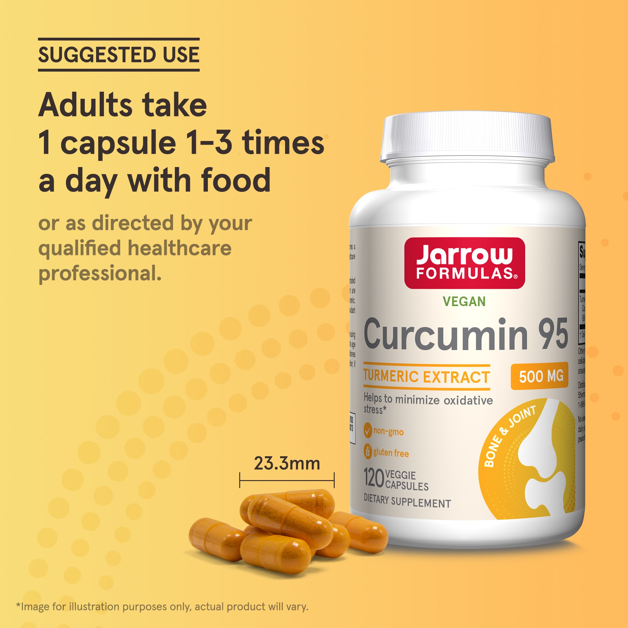 Куркумин Jarrow Formulas 95 Turmeric Extract, 500 мг, 120 растительных капсул — фото 5