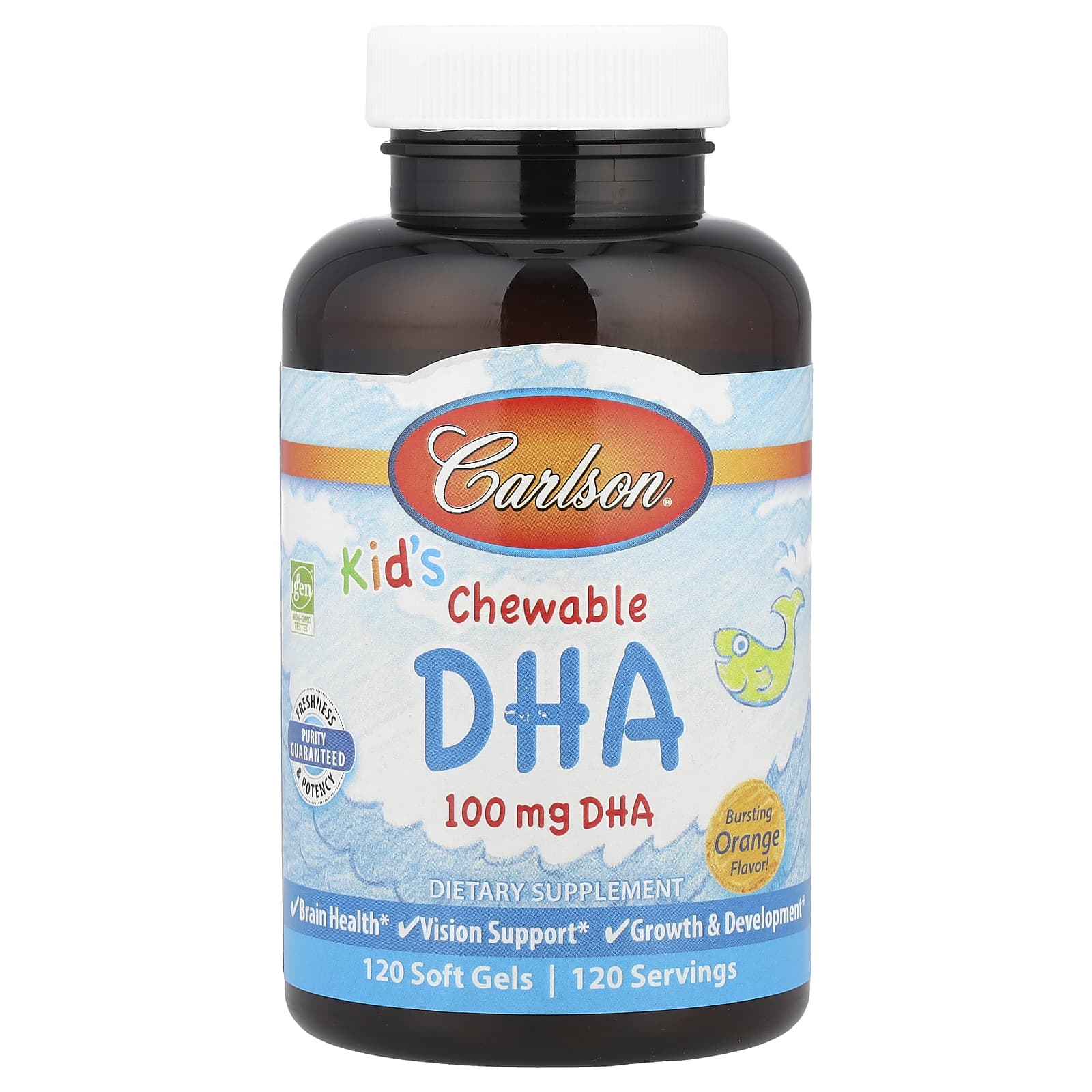 DHA Carlson Chewable Bursting Orange, 120 мягких капсул