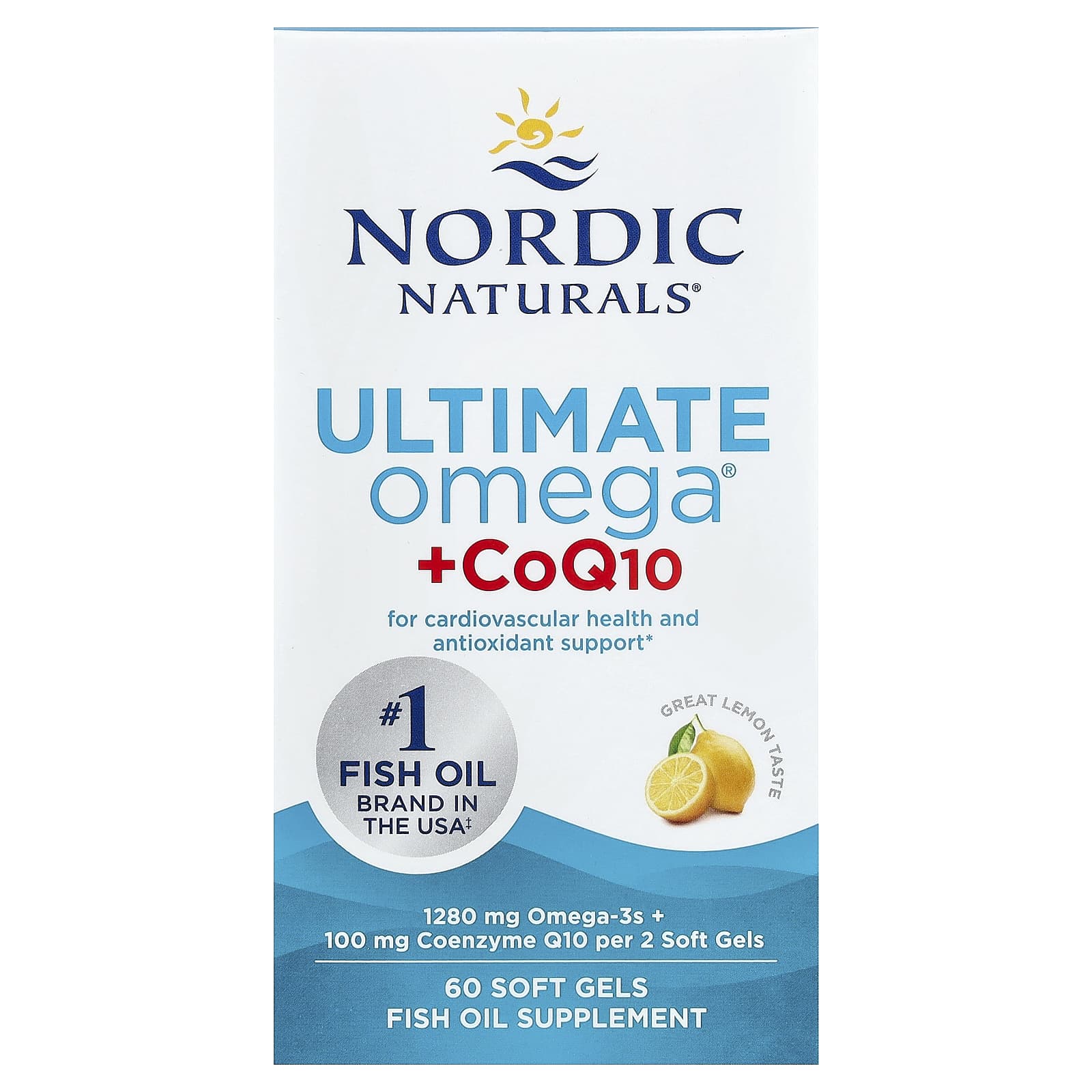 Коэнзим Q10 Nordic Naturals Ultimate Omega®, вкус Lemon, 60 мягких капсул — фото 2